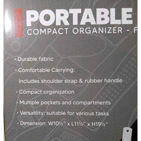 Portable Tool Bag organizer foldable heavy duty 10.5"x11.5"19.5"new in box #1439 - Picture 7 of 9